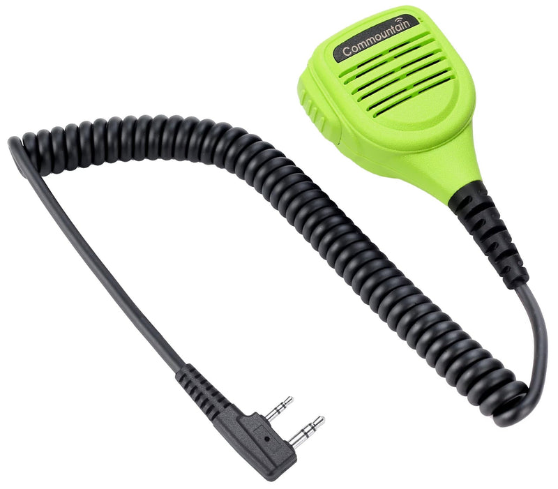 commountain Heavy Speaker Mic Compatible for Baofeng Radios BF-F8HP BF-F9 UV-82 UV-82HP UV-82C UV-5R UV-5R5 UV-5RA UV-5RE UV-5X3 and Kenwood BTECH Retevis Samcom Radios, Walkie Talkie Microphone Green