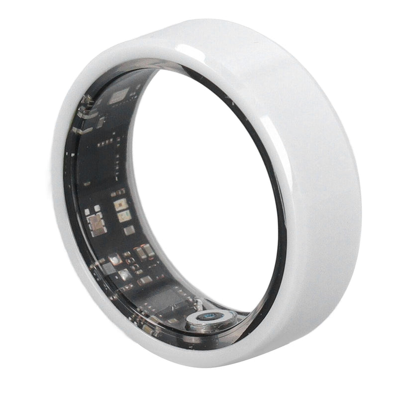 Health Tracker Smart Ring, White Ceramic IP68 Waterproof Pedometer Sleep Monitoring Rechargeable Ring with 7 Days Battery Life for Android iOS Users No. 9