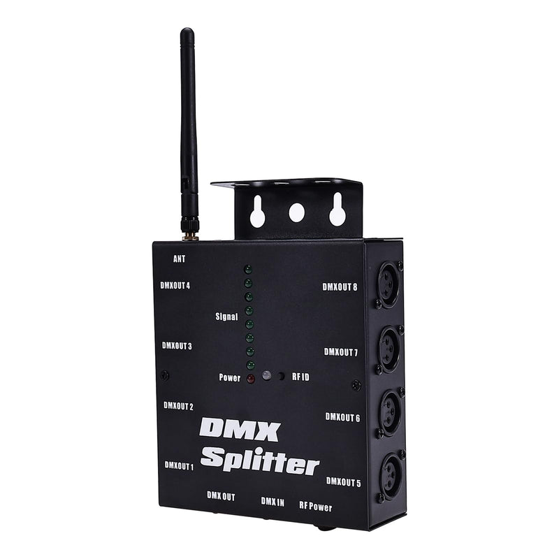Lixada DMX512 Wireless Lighting Signal Amplifier XLR DMX Splitter Distributor Signal Decoder 8-channel Signal Output for KTV Lighting Bar Lighting Wedding Lighting