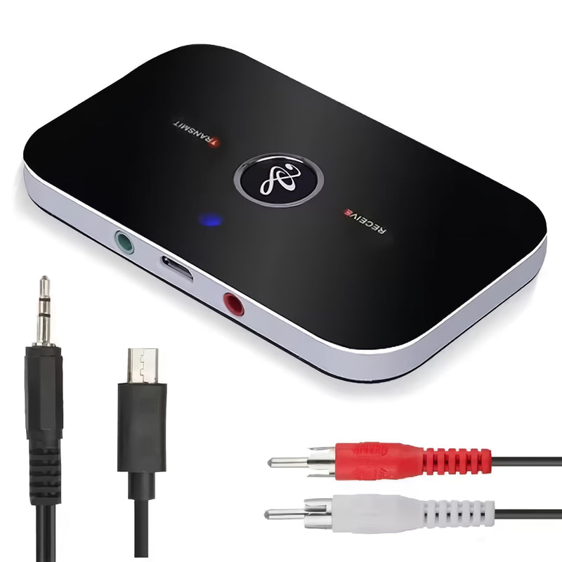 Bluetooth Transmitter Receiver Wireless Adapter 2 in 1,HIFI Bluetooth 5.0 Audio Adapter for Home Stereo with RCA 3.5mm AUX,Music Audio Adapter for Headphones/Speakers/Airplane/Home Theater/PC/Car