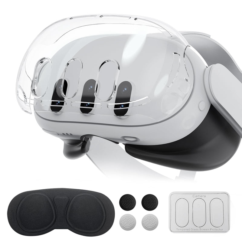 Protective Case for Meta Quest 3,VR Accessories for Meta Quest 3,Replacement kit for Meta Quest 3,Include Impact Resistant Cover Lens Cover Lens Tempered Glass Protector Joystick Caps