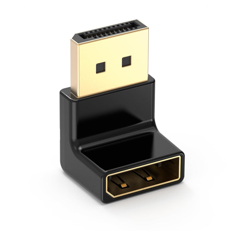 Cable Matters 4K@240Hz Right Angle DisplayPort 1.4 Adapter (8K DisplayPort 90 Degree Adapter, Right Angle Display Port Adapter) in Black