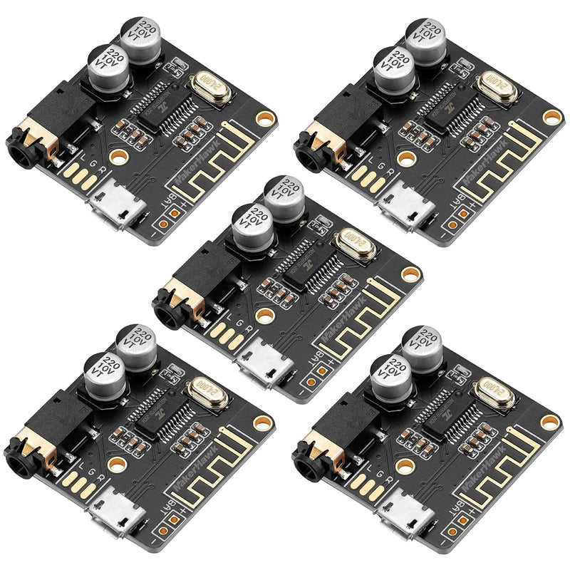 5pcs Bluetooth Audio Receiver Board BT 5.0 Stereo Audio Amplifier 3.7-5V Car Speaker Amplifier for DIY