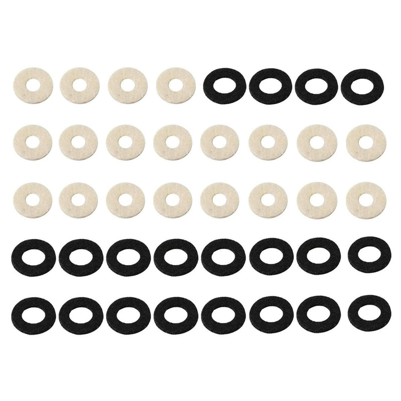 Pack of 40 Trumpet Valve Pads Trumpet Washers Cushion Trumpet Top Cap Felt Ring Pads Trumpet Replacement Accessory Trumpet Parts Black 20 and White 20 Black and White