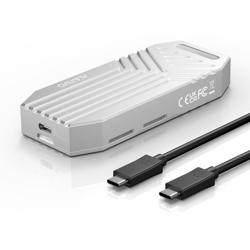 MAIWO NVMe Enclosure 40Gbps with Cooling Fan, All Aluminum Case Tool Free, M.2 PCIe M-Key SSD to USB4 Adapter Reader, Compatible with Thunderbolt4/3 USB3.2/3.1/3.0 8TB Capacity