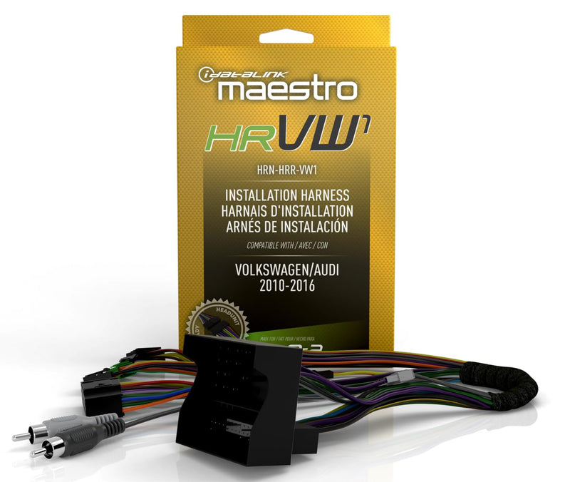 Idatalink Maestro HRN-HRR-VW1 T-Harness for Select Volkswagen Vehicles 2002-16, Replace the Factory Radio While retaining Steering Wheel Controls & use of amp (ADS-MRR or ADS-MRR2 Module Required)
