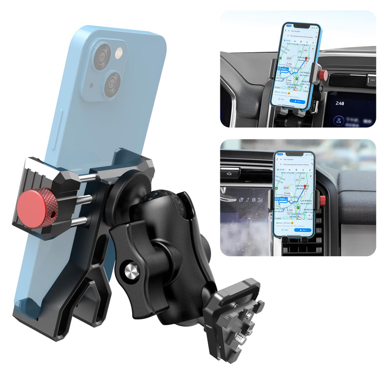 Aluminum Car Vent Phone Mount for Ford F150 (2021-2026) | Ford F-250/F-350 2023-2026| F-150 Lightning XL&PRO 2022-2026 | 360° Rotation | Zero Slip Anti-Scratch | for All Smartphones Ford F-150 Vent Phone Mount (2021-2024)