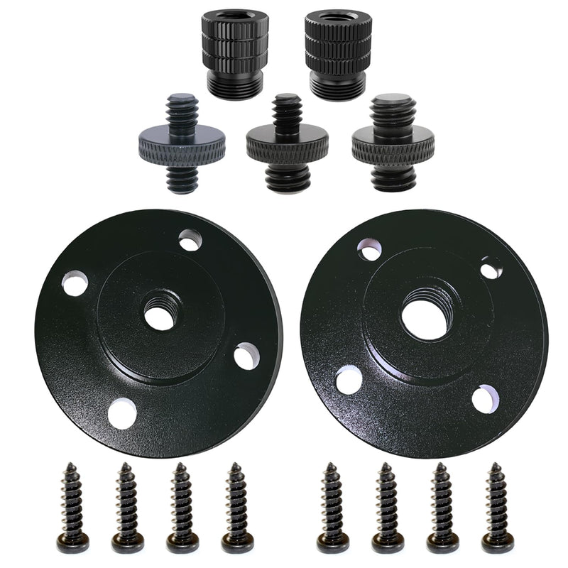 2PCS Camera Adapter Mount Multifunction Desktop Microphone Flange Mount Male 1/4-20 and 3/8-16 and 5/8-27 Inch Female Mic Monitor Mount
