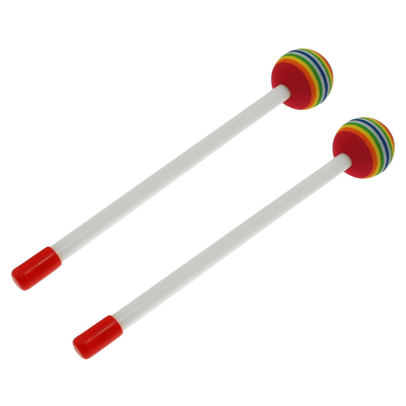 Maxmoral 2PCS Lollipop Felt Drumsticks Timpani Mallets Foam PVC Rainbow Plastic Percussion Solid Wood Piano Hammers Hand-played Adult Musical Instruments Accessories For Music Teachers Beginners