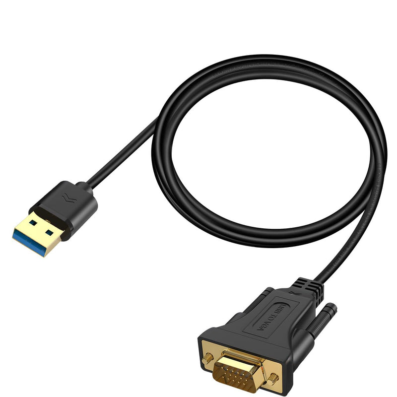 [AUSTRALIA] - LBSC USB to VGA Adapter for Monitor，USB to VGA Adapter，USB 3.0 to VGA Male 1080P Monitor Display Video Adapter/Converter Cord,Compatible with Mac OS Windows XP/Vista/10/8/7, 5FT 