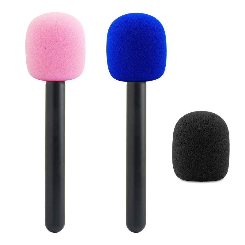 [AUSTRALIA] - for DJI Mic Stand, Holder for DJI Mic 1/2, Handle for Rode Wireless GO II/ME/Pro Wireless Lav Microphone Interview GO Handheld Adaptor Stick Mount 2-Pack Adapter with 3pc Foam 