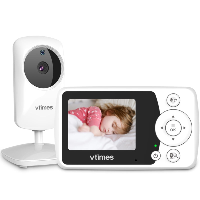 Baby Monitor with Camera and Audio, Video Baby Monitor No WiFi Night Vision, 2.4" LCD Screen Portable Baby Camera VOX Mode Pan-Tilt-Zoom Alarm and 1000ft Range, Ideal for Baby/Elderly/Pet