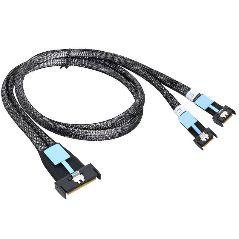 cablecc MCIO PCI-E 5.0 Mini Cool Edge IOSTR PCI-E 8i 74Pin Male to Dual MCIO 38Pin Male Extender Cable 50cm 8x MCIO -dual MCIO 38pin