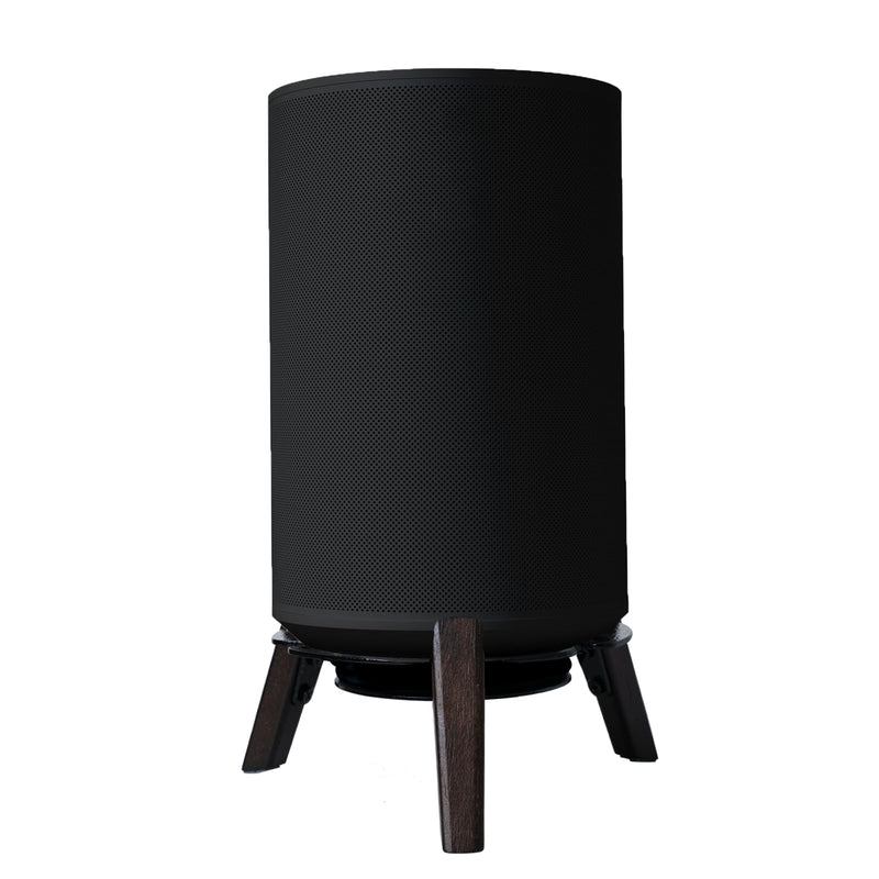 shinar Real Wood Desktop Speaker Stands,Table Desk Stand Compatible for Sonos Era 100 with Cable Management Table Wooden Mount Holder for sonos 100 (Black) Black