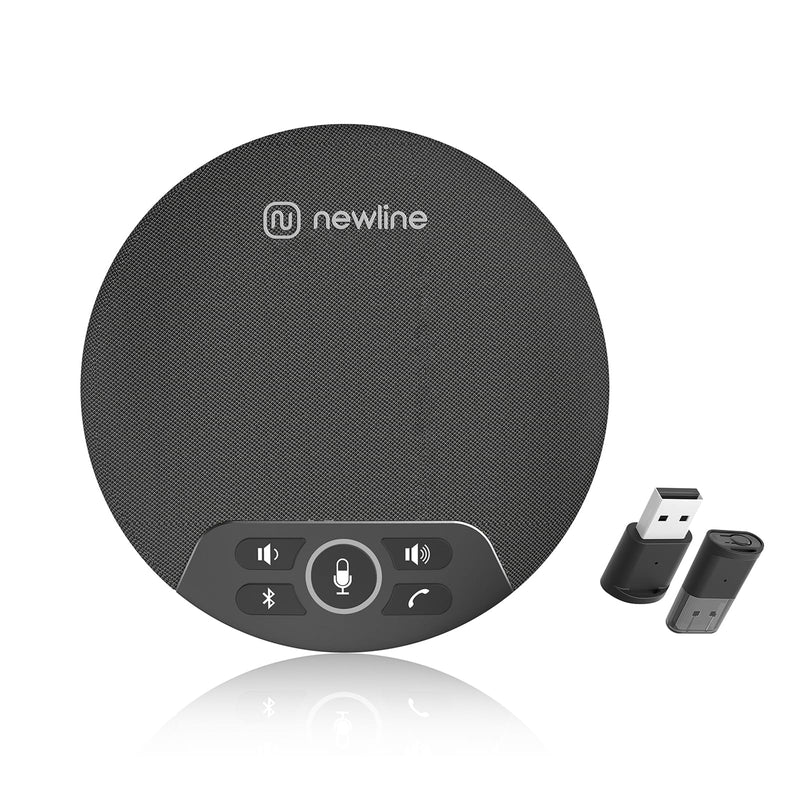NewlineWork Newpie 30 Bluetooth Speakerphone Conference Speaker and Microphone 360° Voice Pickup Portable USB Speakerphone with 4 Mics Noise Reduction Home Office Meeting Speaker for Teams/Zoom