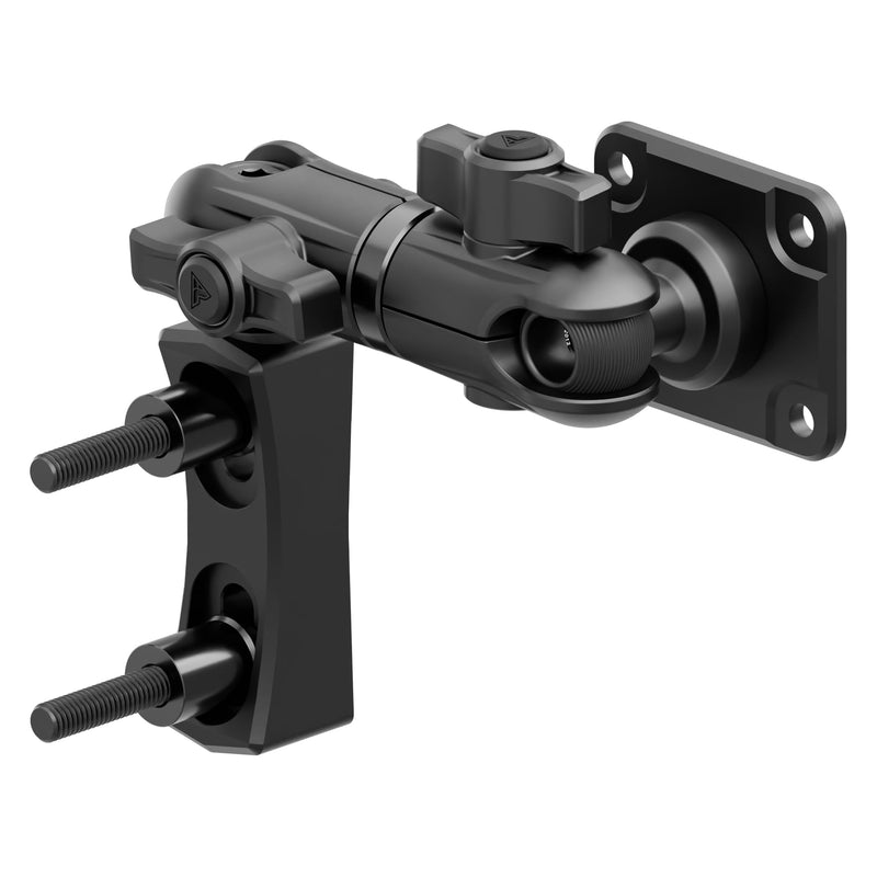 Tackform Black Motorcycle Perch/Brake/Clutch Reservoir GPS/Tuner Mount - 4-Hole AMPS Pattern | Aluminum | Compatible with Garmin Zumo, Dynojet Tuner, More | 3.5” Long Reach Arm