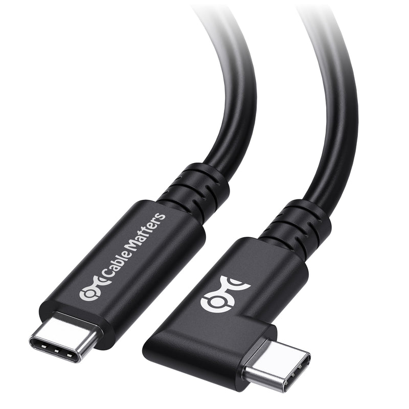 Cable Matters 20Gbps Right Angle USB4 Cable, 9.8ft | [8K@30Hz / 4K@120Hz Video, 240W Charging, 20Gbps Data Transfer] Compatible with Thunderbolt 4 Cable, MacBook, XPS 9.8 Feet