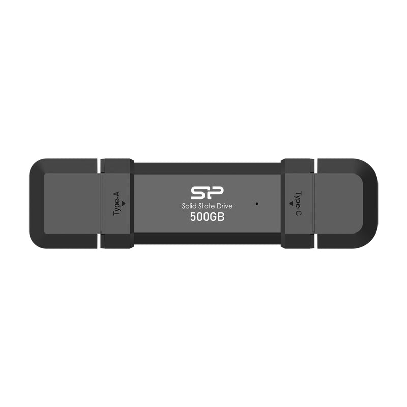[AUSTRALIA] - Silicon Power 500GB DS72 Portable USB 3.2 Gen 2 Type-C/Type-A SSD Solid State Drive Stick (Black) 