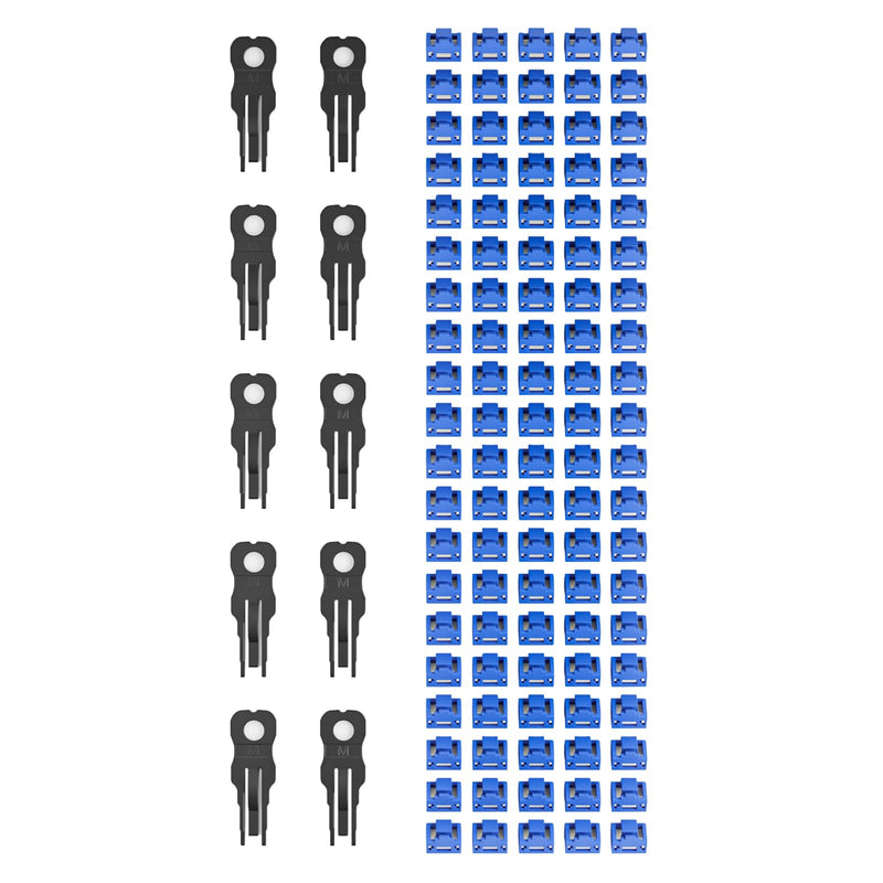 100Pcs RJ45 Port Lock with 10 Keys, ZoeRax Locking RJ45 Port/Dust Blocker, RJ45 Dust Cover Cap Female Port Plugs Protector (Blue) 100 Pack Blue