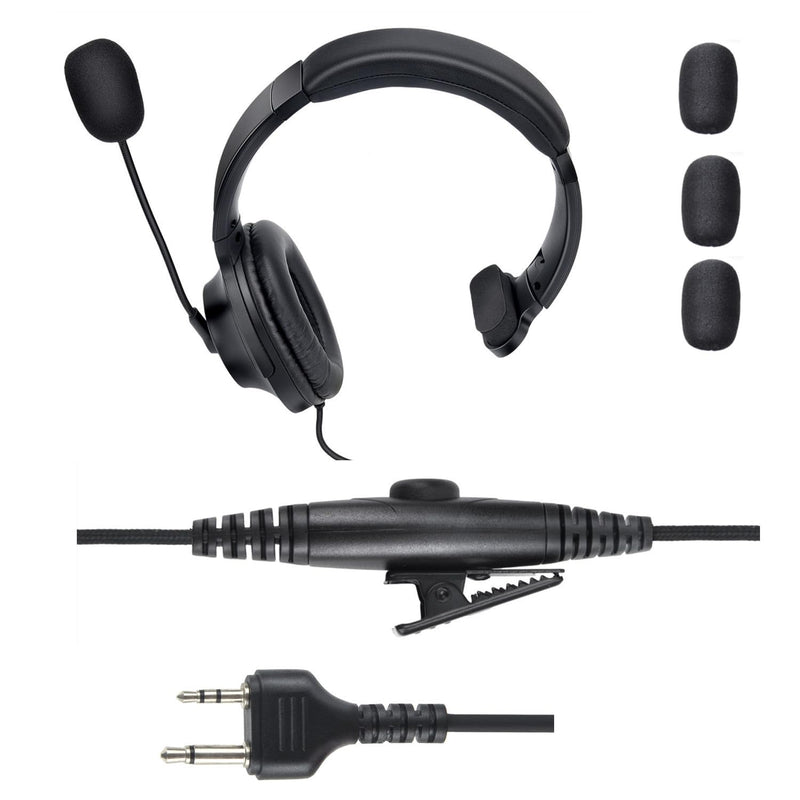 [AUSTRALIA] - Over Ear 2 Pin Headset Boom Mic Headphone Noise Cancelling Earmuff Radio Earpiece for Midland gxt x-tra xtra x Talker gmrs gtx 1000 1000g 1050 gxt1000vp4 t51r lxt600pa(Single Sided) 