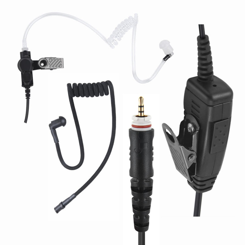 Two Way Radio Ear Set Headset Headphone Ear Piece Earpiece with Ptt Mic Compatible for Motorola clp 1010e 1080e clp1010e clp1080e Walkie Talkie(Acoustic Tube)