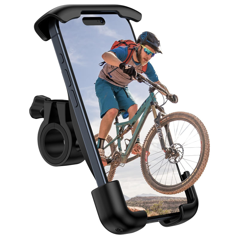 Bike Phone Holder, Motorcycle Phone Mount 360°Rotatable Handlebar Cell Phone Clamp Scooter Phone Clip for iPhone 15 Pro Max/Plus,14/13/12/11,Galaxy S24 Ultra/S23/A15/A54/S9 and More 4.7"-7.3" Phones