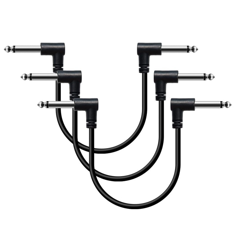 6 Inch Guitar Effect Pedal Patch Cables Black 3 Packs (3 Pack) 3 PACK