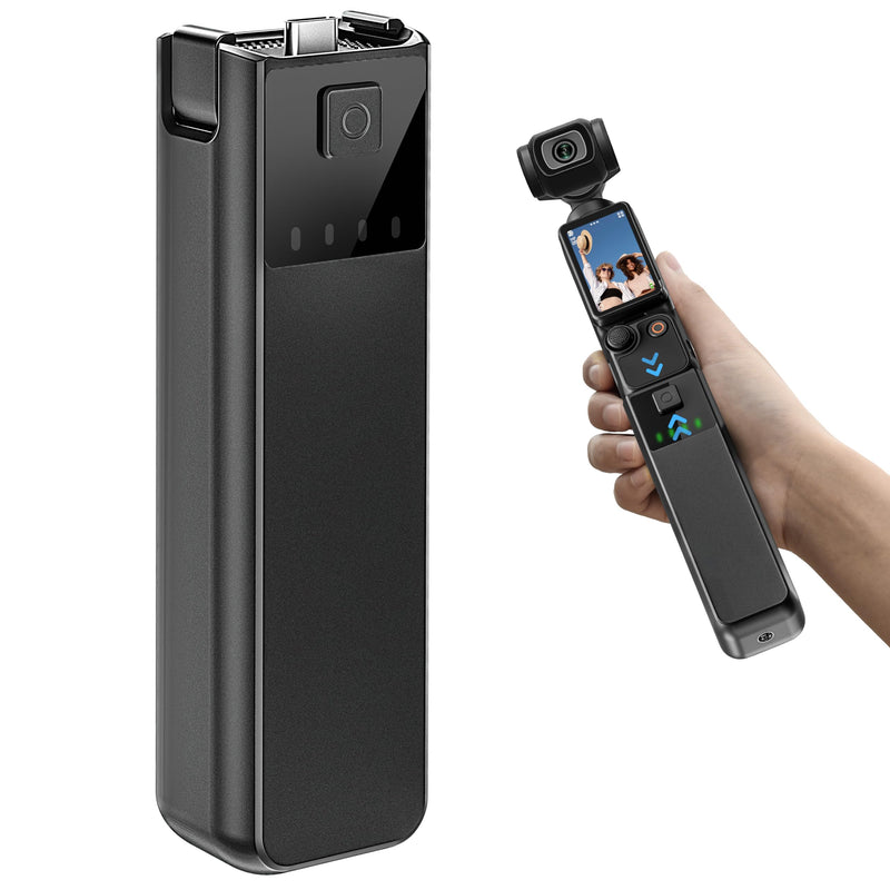 Tomat Osmo Pocket 3 Battery Handle Compatible for DJI Osmo Pocket 3 Creator Combo Accessories, Built in 4000mAh Extra Battery 22.5W Fast Charging, Reserved 1/4 Thread