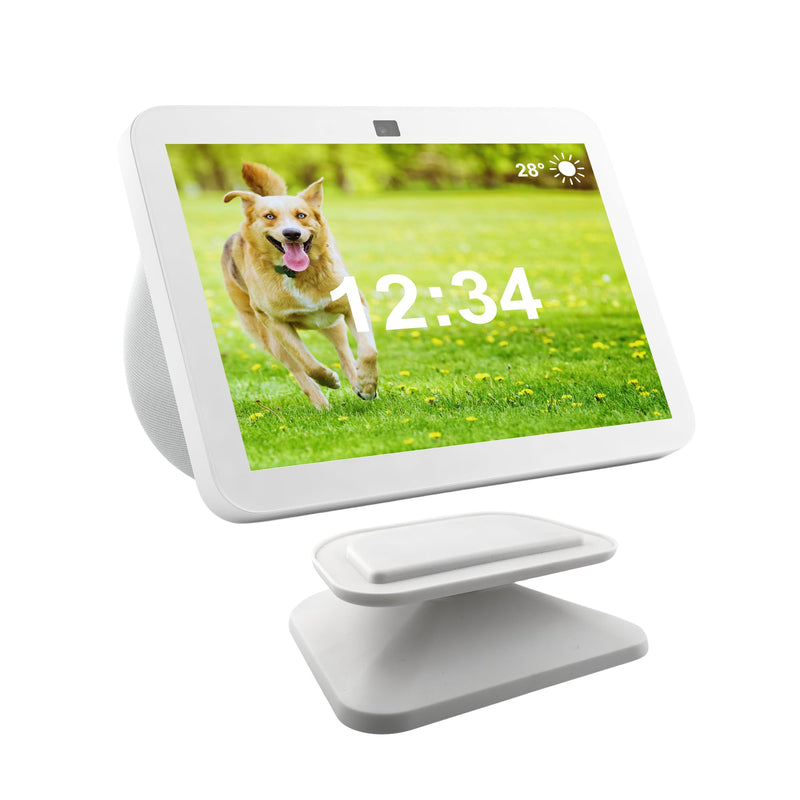 Sintron Adjustable Magnetic Stand Mount for Shᴏw 8 3rd gen, Smart Display Stand Holder with 360 Degree Rotation, Swivel & Tilt Function, Anti-Slip Base - White Compatible with iPhone 12 & newer models For Show 8