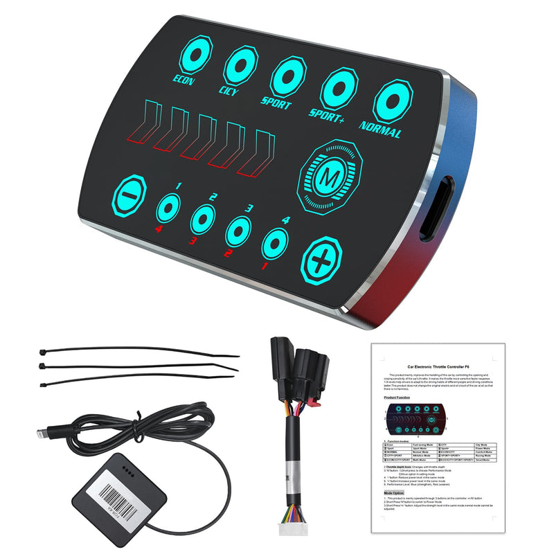 Throttle Response Controller 10 Drive Modes Smart Electronic Accelerator | Fit for Ford F150 F250 F350 F450 F550 Explorer Mustang Bronco Ranger Edge Fusion Taurus Focus Land Rover Mazda 861-6 861-F6