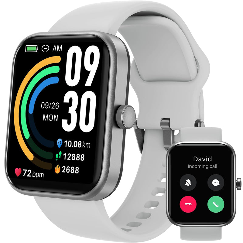 TOZO 2026 New Upgraded Smart Watch for Men Women for iPhone & Android | 1.83" Fitness Tracker Bluetooth Call [Answer/Make], IP68 Waterproof Sleep Monitor, 100+ Sport Modes Matte Gray