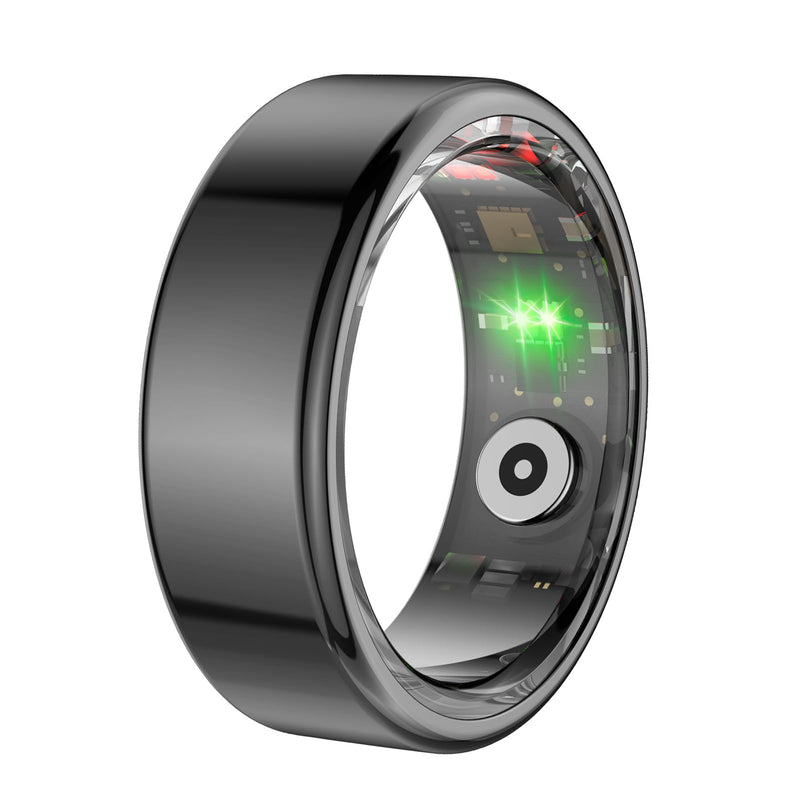 Diyeeni Smart Ring Health Tracker, Smart Ring for Fitness Sleep Tracking, 24H Heart Rate Monitoring, Water Resistant BT Fitness Tracker Ring, Body Temp Detection, Remote Control 9# Tarnish