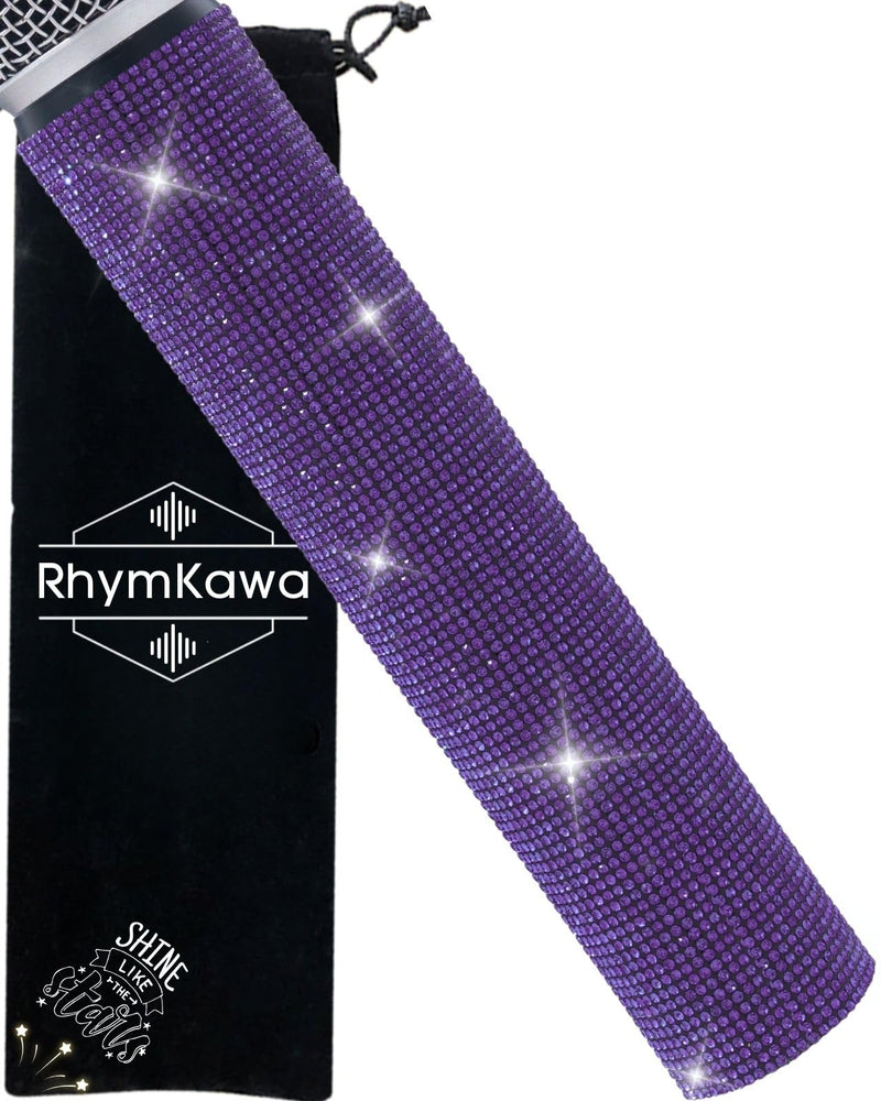 Purple Rhinestones Microphone Sleeve for Wireless Mic Shuer SM58 Beta 58A Handheld Cover Decorative Shine