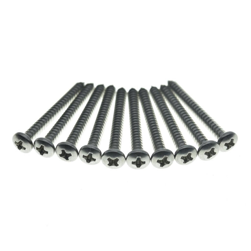 KAISH 10-Pack Phillips Round Head Stainless Steel Tremolo Claw Mounting Screws Trem Bridge Claw Screws for Floyd Rose Original Color