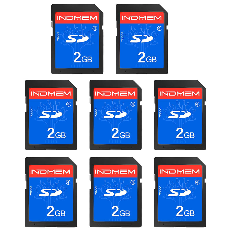 [AUSTRALIA] - INDMEM 2GB SD Card, 8 Packs Class 4 2GB Flash Memory Card MLC Standard Secure Digital Cards Camera Card 2GB(8pcs) 