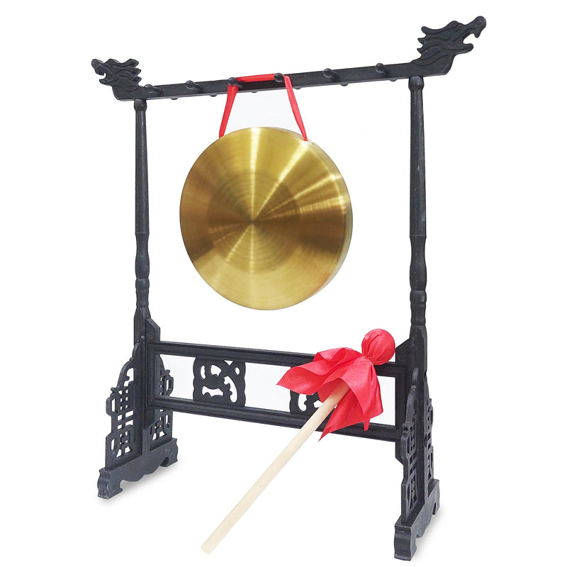 Zen Art Brass Feng Shui Desktop Gong Elevate Home Ambiance Exquisite Bring Wealth Fortune Blessings Unique Housewarming Luxury Gift Idea Rammer