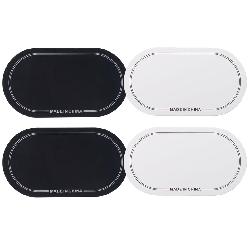 [AUSTRALIA] - Rockhouse 4Pcs Bass Drum Double Pedal Patch, Self-Adhesive Drumhead Protector Stickers Mute Pad for Kick Drum Percussion Accessories (Black+Wihte) 