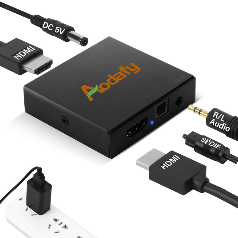 [AUSTRALIA] - HDMI to Optical Audio Adapter, HDMI Audio Extractor to 3.5mm AUX Sound Extractor Splitter, 4K@60Hz Audio Converter Supports HDMI 2.0, HDCP 2.3, for Apple TV, Fire TV PS5, Xbox etc 