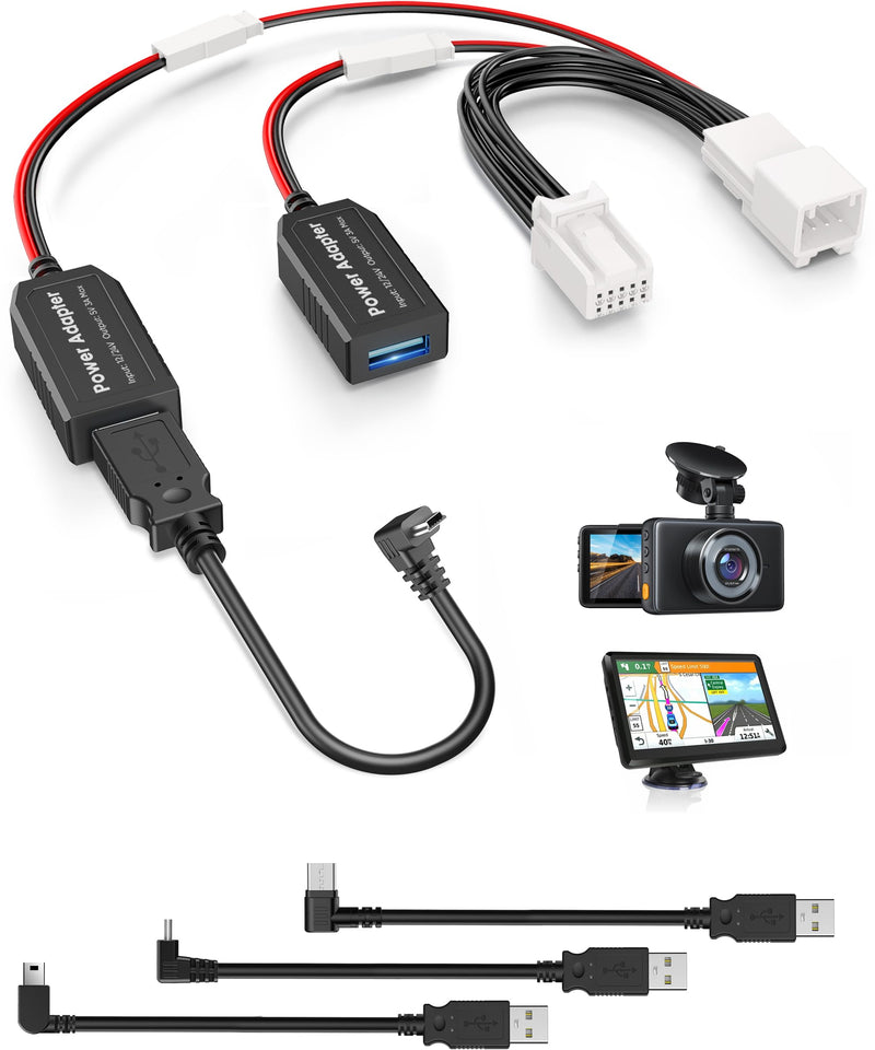 [AUSTRALIA] - Dash Cam Power Adapter,(10P Type C)Fit Chrysler,Dodge Ram 1500/2500/3500,Jeep Cherokee/Grand Cherokee/Compass/Wagoneer,Connect Auto-Dimming Rearview Mirror,Power Adapter Cable for Dashcam Camera 