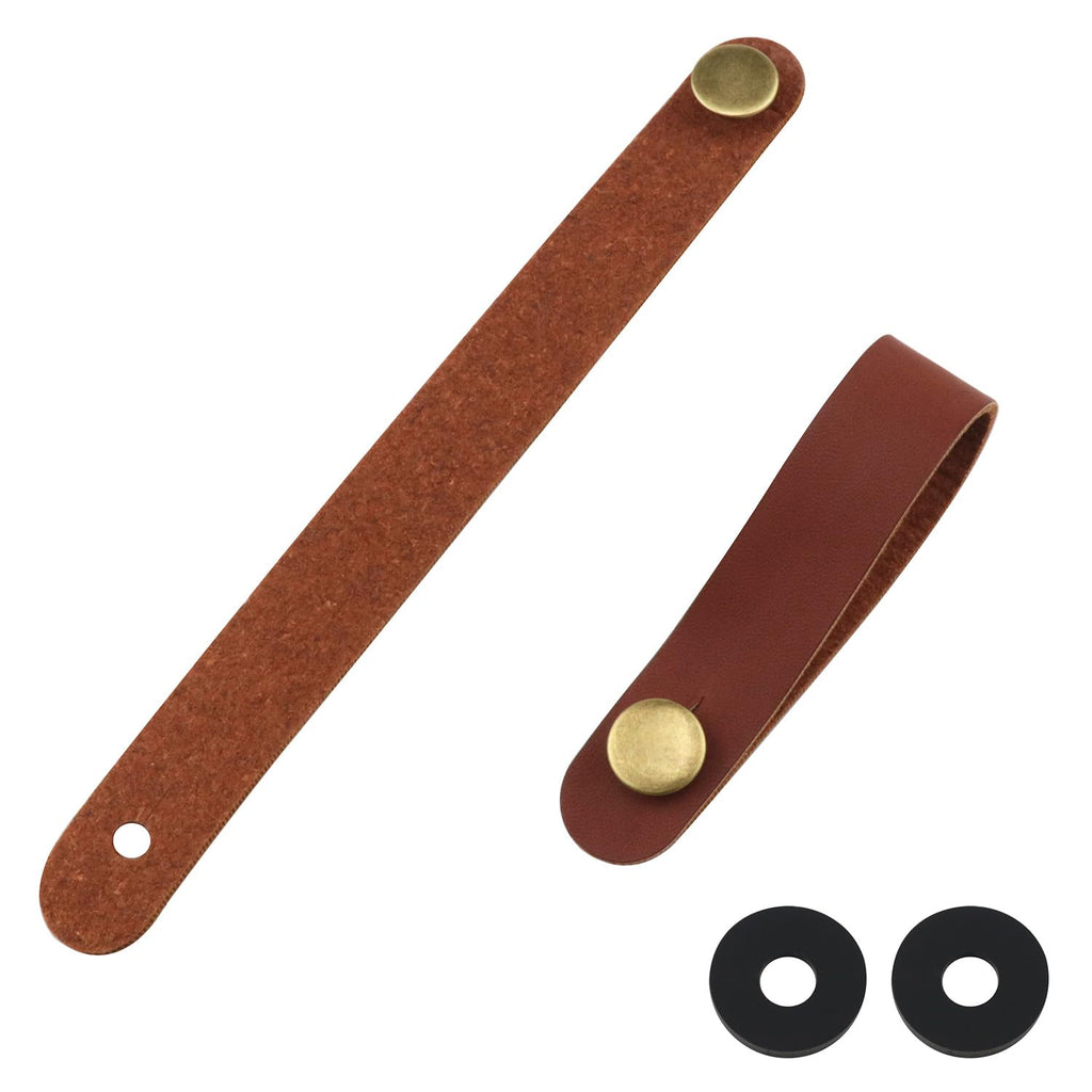 Haidong Guitar Headstock Adapter Strap Leather Guitar Strap Button Guitar Neck Guitar Accessories (brown) 2PCS