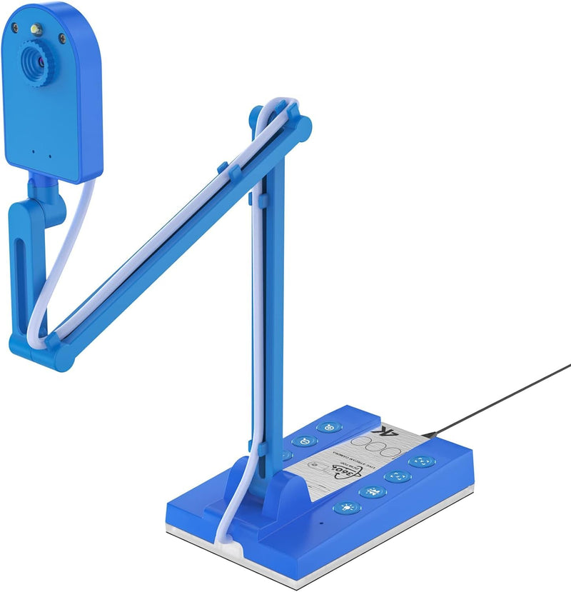 TreasLin Document Camera,10MP USB Document Camera for Teachers, Overhead Camera Remote Learning, Classroom Presentations, Art Classes Online Teaching with Multi Angle Rotation Adjustment LED Light Blue