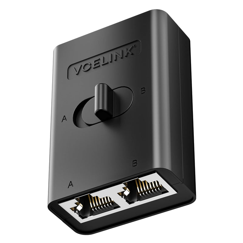 VCELINK 1000Mbps Passive Ethernet Selector, CAT6 Ethernet Switch, 1-Pack | Power-Free Passive Operation, PoE Support, 1000Mbps Ethernet on off Switch