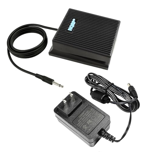 HQRP Sustain Pedal Foot Switch Style + HQRP AC Adapter Compatible with Yamaha DGX-202 DGX-220 DGX-230 DGX-520 DGX-530 DGX-620 DGX-640 Keyboards