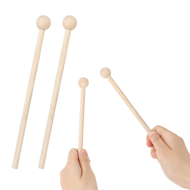 2 Pcs Wood Percussion Sticks 7.8 Inch Glockenspiel Xylophone Mallets Sticks Drum Mallet Glockenspiel Mallets for Xylophone Chime Drums Bells