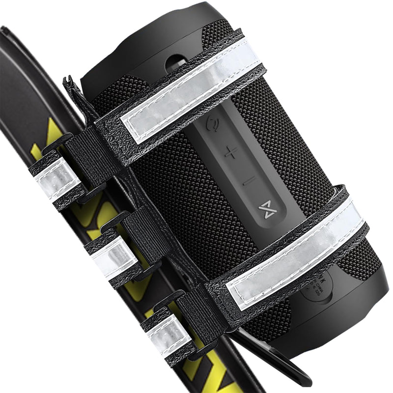 Reflective Bike Speaker Mount Compatible with Golf Cart Motorcycle UTV Ebike Bicycle Scooter Wheeler Chair Handlebar, XL Large Adjustable Speaker Holder Strap for Outdoor Use