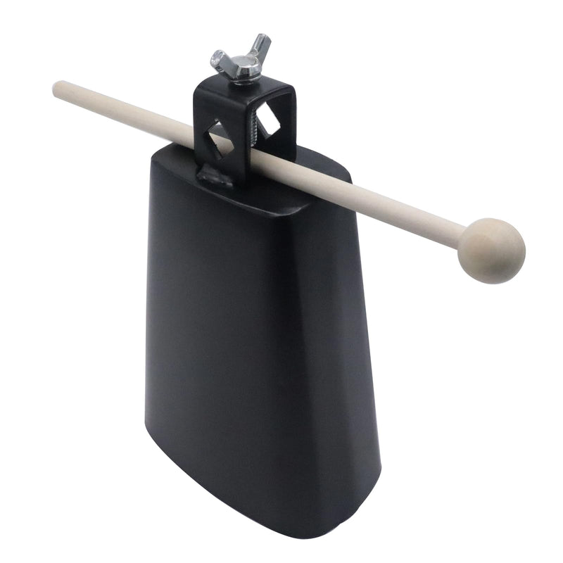 6" Steel Cowbell, 6inch Hand Percussion Instrument with Handle & Stick, Loud Noise Maker for Drum Set, Sporting Events, Concerts & Weddings, Easy to Mount, Clear Tapping Sound