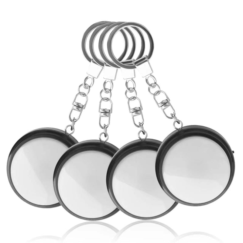 Recordable Talking Button with Keychain, 20s Voice Recording Time Sound Button Answer Buzzers Funny Buttons Record Your Own Words Also Used for Dog Pack of 4 - White and Black (Battery Included) Black and White4