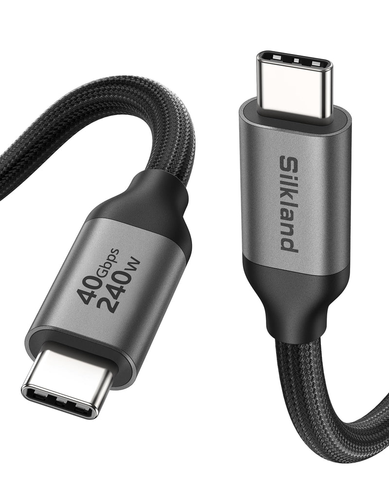 Silkland 40Gbps USB 4 for Thunderbolt 4 Cable 10FT, 8K/Dual 4K, 240W PD3.1 | 4K@240Hz, MST Support, Braided USB C Video Cable Compatible for MacBook, iPhone 17/16, Monitor, SSD, iPad, Dock