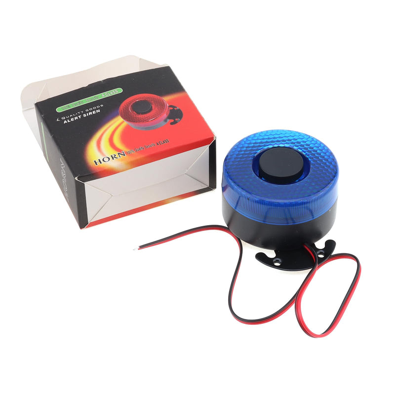 Alert Siren, 12V/24V 6 Tone Car Alarm Auto Warning Siren Horn for Motorcycle Car Vehicle, 105dB Buzzer Horn Alarm Siren with LED Light