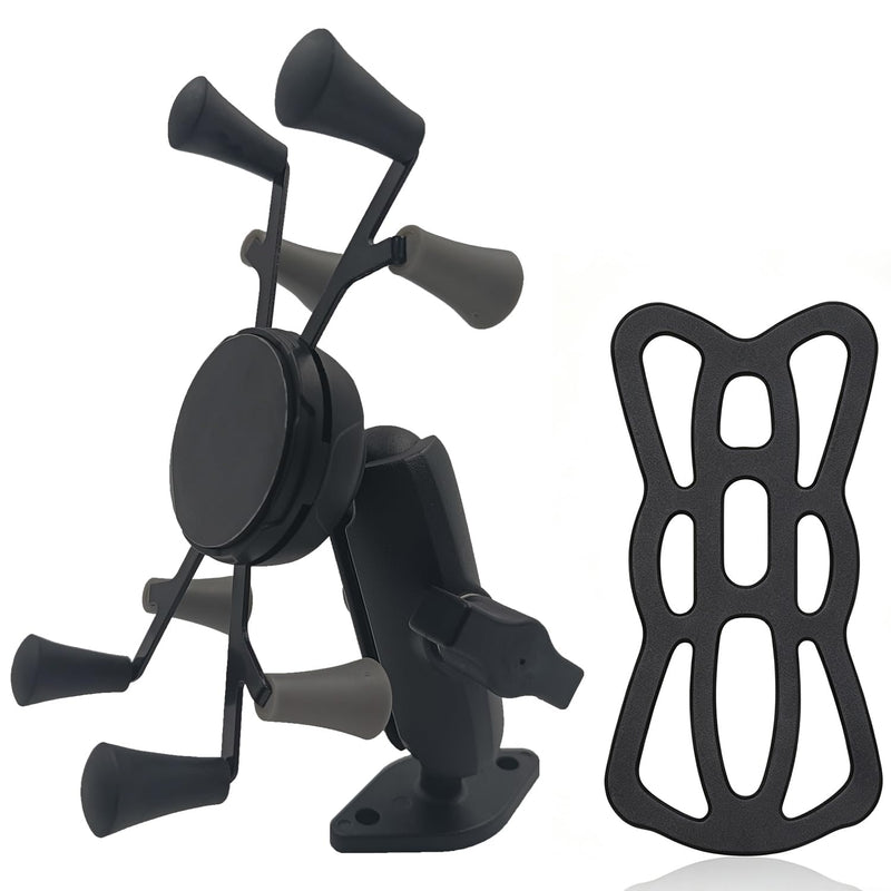 Strg Car Phone Mount with B Size 1" Ball Diamond Base and Double Socket Arm | 1" Ball Phone Holder with Aluminum Alloy Arm and Base for All Phones Car Vehicle Motorcycle Bike Kayak Boat and More Device